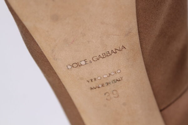 Décolleté D&G color bronzo in raso - Image 7