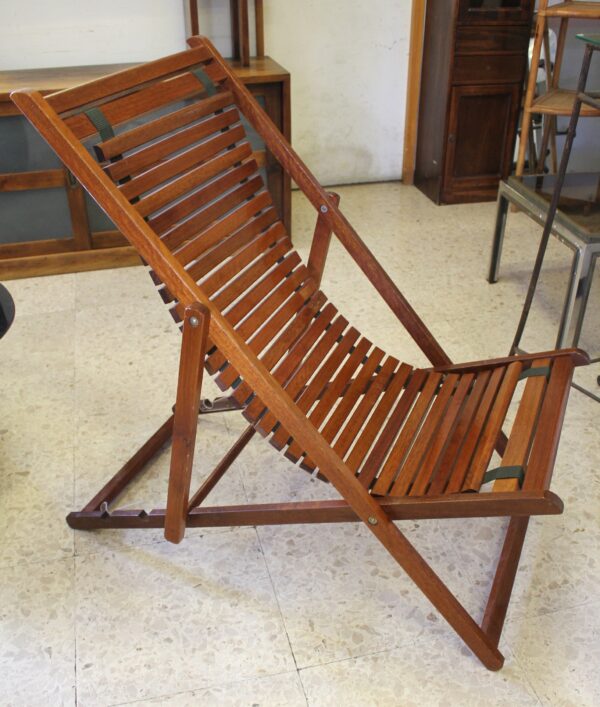 Sedia sdraio in legno a bandelle - Image 2