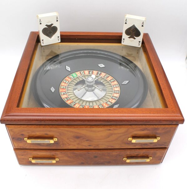 Cofanetto scatola da gioco con fiches e roulette - Image 3