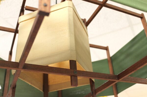 Lampadario in tessuto e legno - Image 3