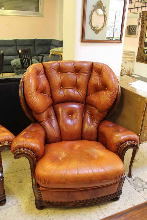Divano + due poltrone in pelle - immagine 7