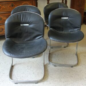Set quattro sedie in metallo tubulare anni '70