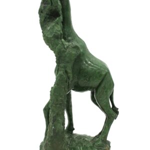 Statuina in malachite soggetto giraffa