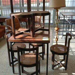 Set 6 sedie con seduta tonda in paglia di Vienna