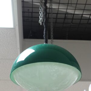Lampadario Space-Age verde e bianco