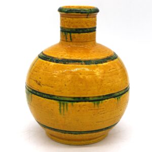 Vaso in ceramica giallo e verde