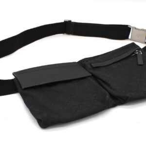 Marsupio Gucci Monogram Double Pocket in tela nera