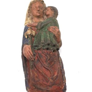 Scultura policroma di Madonna con Bambino