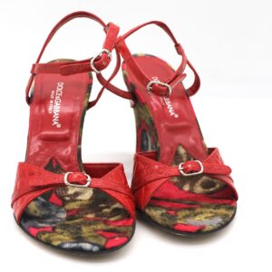 Sandalo rosso Dolce&Gabbana con zeppa