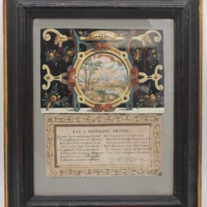 Quadro con miniatura e cornice tre soggetti